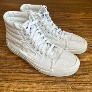 Vans All-White High Top Canvas Sneakers
